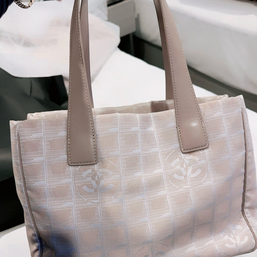 Chanel Light Beige Checkered Tote